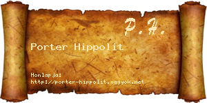 Porter Hippolit névjegykártya